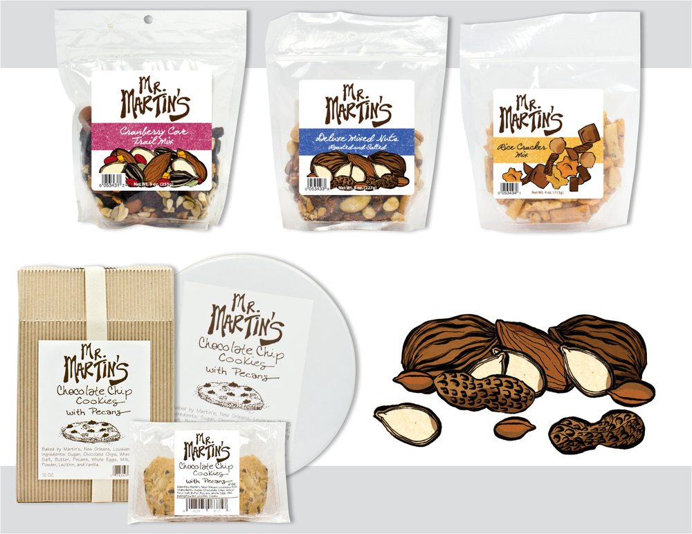 Sara Schoenberger - Branding & Design for Packaging “Mr. Martin’s” Gourmet Food Line For Martin Wine Cellar, 2012, Illustrations by Sibel Ergener