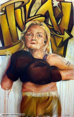Desiree Kelly Art - Detroit based artist - Hillary (AVAILABLE --CONTACT FOR PRICE