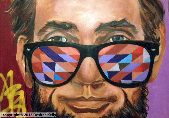 Desiree Kelly Art - Detroit based artist - Abe in Shades #2 (sold)