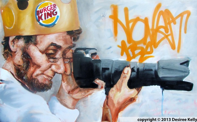 Desiree Kelly Art - Detroit based artist - Honest Abe (on display at Kuzzos- Detroit) (AVAILABLE --CONTACT FOR PRICE