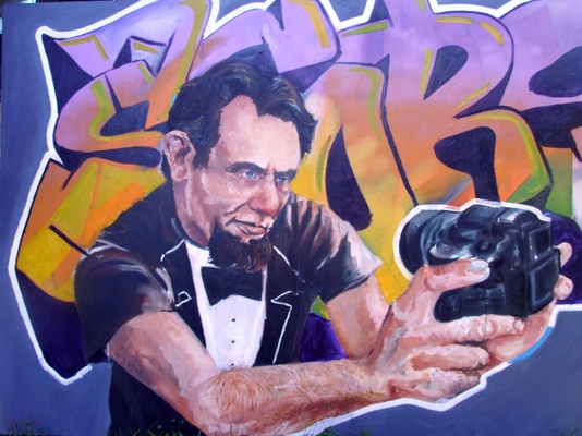 Desiree Kelly Art - Detroit based artist - Abe Selfie (Limited Edition Prints available)