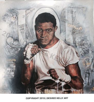 Desiree Kelly Art - Detroit based artist - Joe Louis (sold)