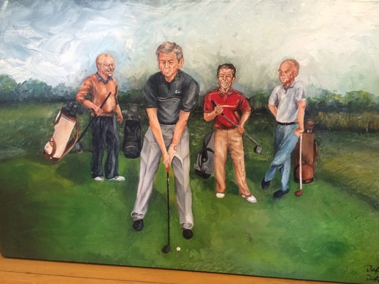 Desiree Kelly Art - Detroit based artist - Republican Presidents Golfing (sold)
