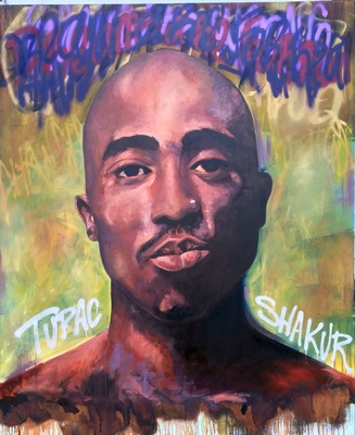 Desiree Kelly Art - Detroit based artist - Tupac (sold)