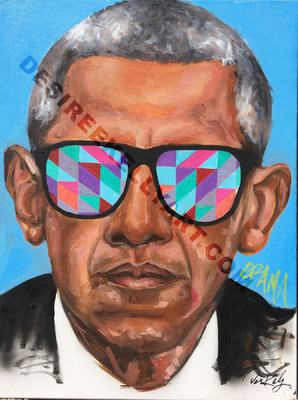 Desiree Kelly Art - Detroit based artist - Obama shades (sold)