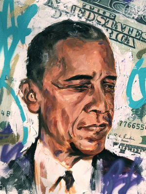 Desiree Kelly Art - Detroit based artist - Obama Money (Limited Edition Prints available)