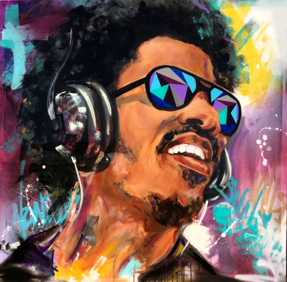 Desiree Kelly Art - Detroit based artist - Stevie Wonder (sold)