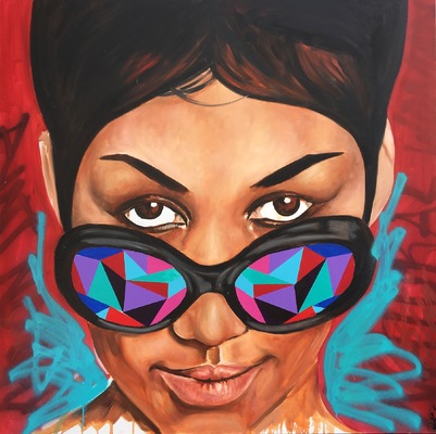 Desiree Kelly Art - Detroit based artist - Aretha Franklin (SOLD)