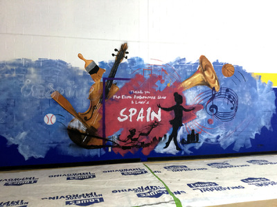 Desiree Kelly Art - Detroit based artist - Spain Elementary Middle School Mural commissioned by The Ellen DeGeneres show. Detroit reveal and sponsored by Lowes. Mural created by Detroits own Desiree Kelly