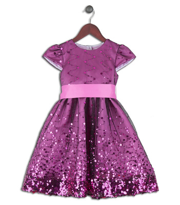 Kimberlee Peers-Moore Designer - Lola, border sequinned dress with sash.