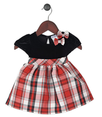 Kimberlee Peers-Moore Designer - Hazel, taffeta tartan dress with black velour bodice, fall 2014