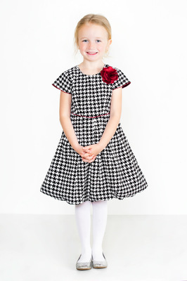 Kimberlee Peers-Moore Designer - Darla houndstooth print matte satin dress. fall 2014