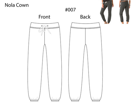 Kimberlee Peers-Moore Designer - Sweat pant technical rendered from image sent from designer.