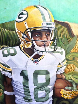 Billy Morehouse - Video/Motion Graphics / Audio and Music / Design / Illustration / Art - Randall Cobb - acrylic on wood - 2014 - $425