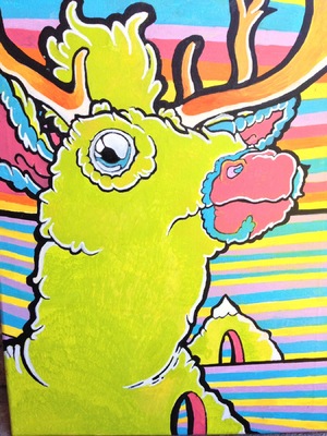 Billy Morehouse - Video/Motion Graphics / Audio and Music / Design / Illustration / Art - Grandpas Deer - acrylic on canvas - 2012 - $250