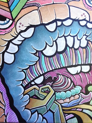 Billy Morehouse - Video/Motion Graphics / Audio and Music / Design / Illustration / Art - Mustache Mouth - acrylic on canvas - 2013 - $275