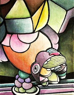 Billy Morehouse - Video/Motion Graphics / Audio and Music / Design / Illustration / Art - Chip - acrylic on canvas - 2010 - SOLD