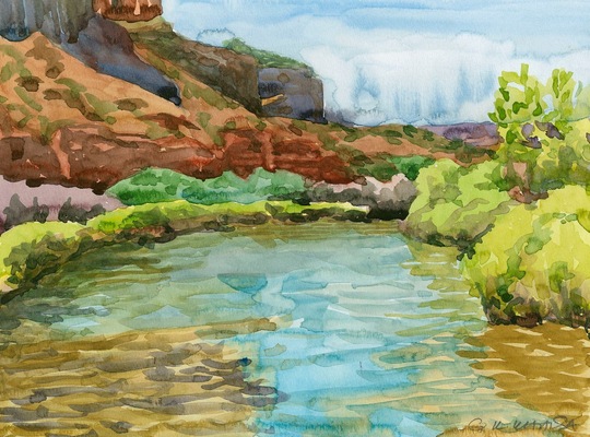 Gurukirn Khalsa - Fine Artist - Dolores River - Watercolor - 12x9