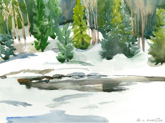 Gurukirn Khalsa - Fine Artist - Jumbo Reservoir - Watercolor - 12x9