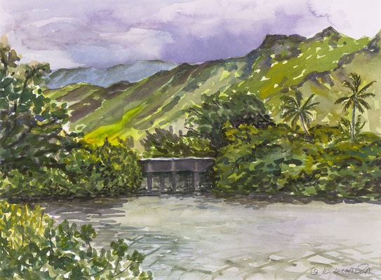 Gurukirn Khalsa - Fine Artist - Windward Shore Oahu - Watercolor - 14x10