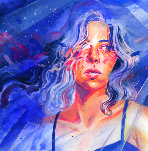 megan wood illustration - Down The Line Album Cover - Kelly Schenk