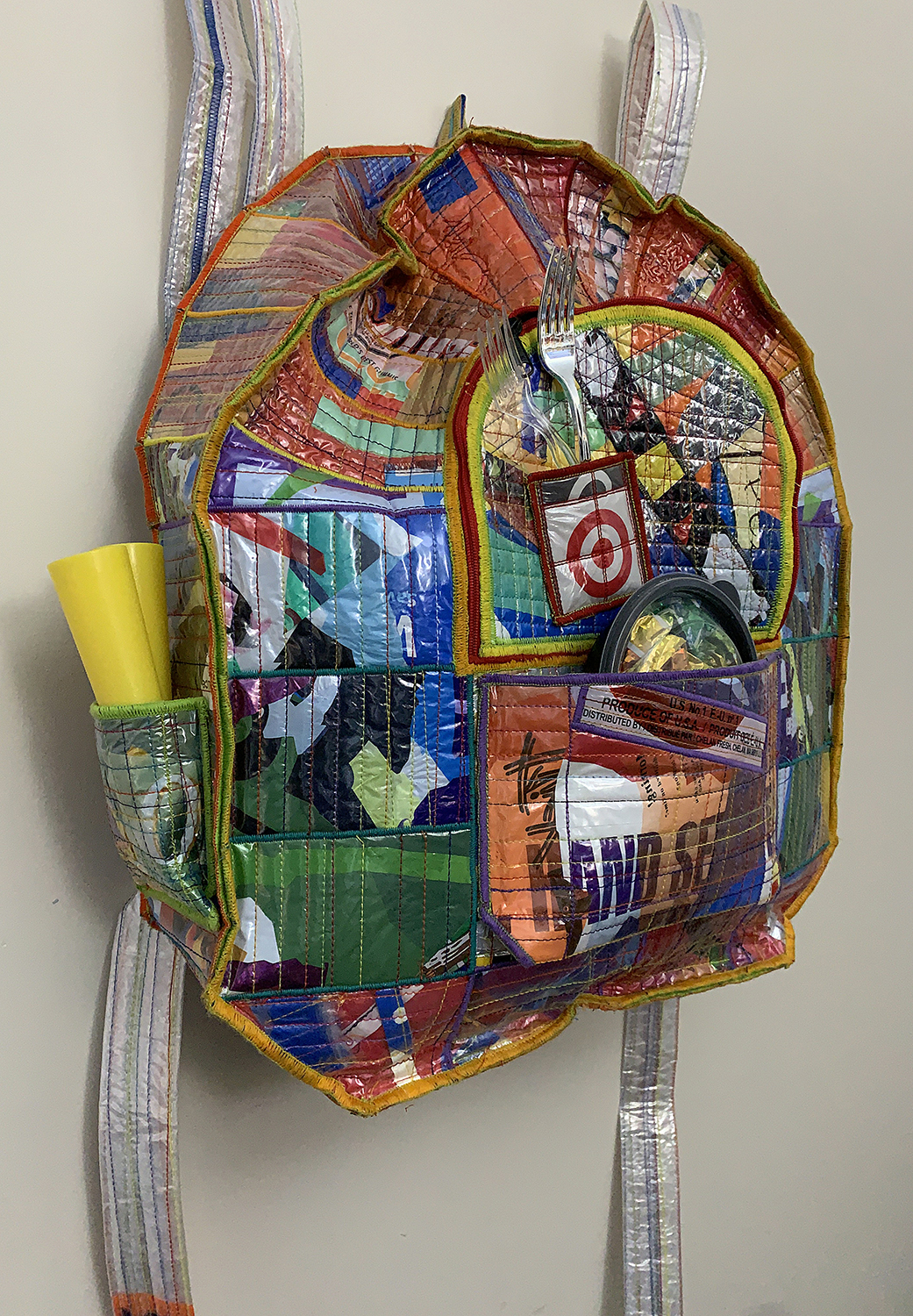 Erik Jon Olson - Its A Monkey On Our Back 2021 24 x 24 x 9 (plus straps)