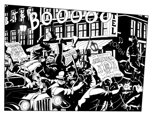 Jipi Perreault - Inked on Réal Godbout original art/ Encré sur une oeuvre de Réal Godbout