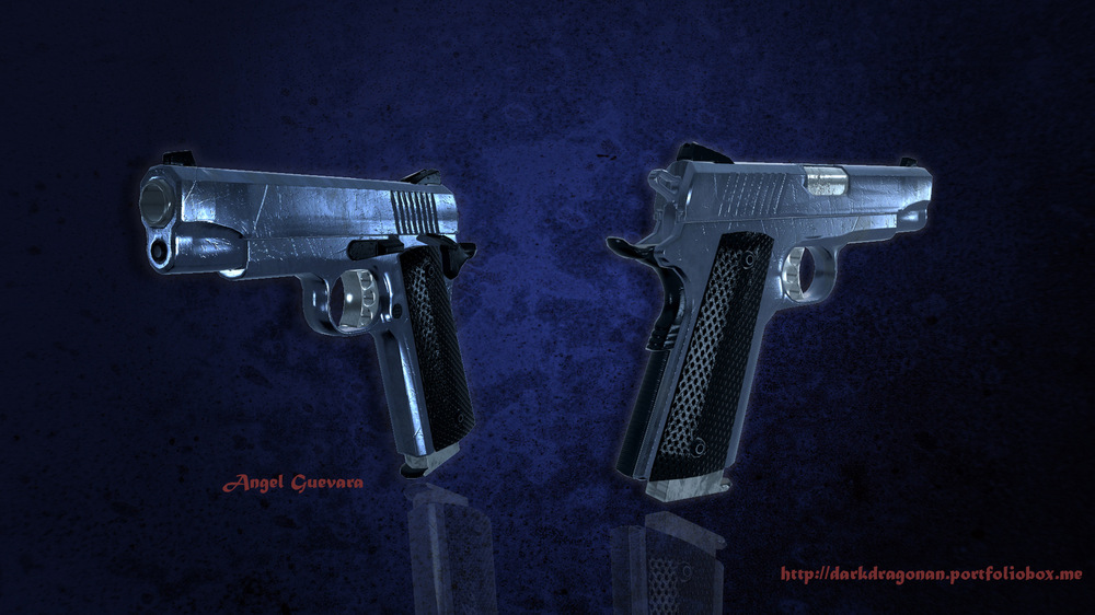 Angel Guevara Art - This is a Ruger Pistol I did for a Zombie game several months back. I was not happy with the final result base on the limitation I was giving at the time, so I am going to be fixing some issues I was having and re-textures.