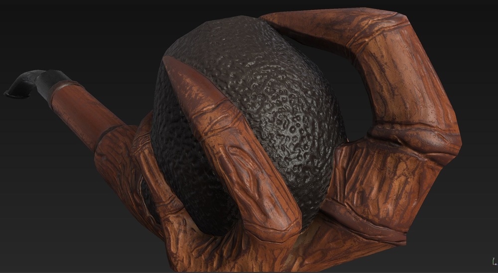 Angel Guevara Art - As soon I was done in ZBrush, I transfered my new High-Res model to Maya for re-topo. That took forever. I am buying Topogun 2 Next. LOL! As soon as I was done re-topoing, I opened Substance Painter and worked on making this model look good. This shot is my end product. From here down you will see just detail shots, so you can see the amount of detail I added with just textures.