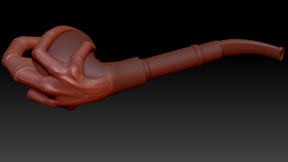 Angel Guevara Art - Here I was using clay build up to get a good clean detail of the hand. I work the shape in before move to the major detail. I also did the same for the smoker the hand is holding. I used an alpha to create the details.