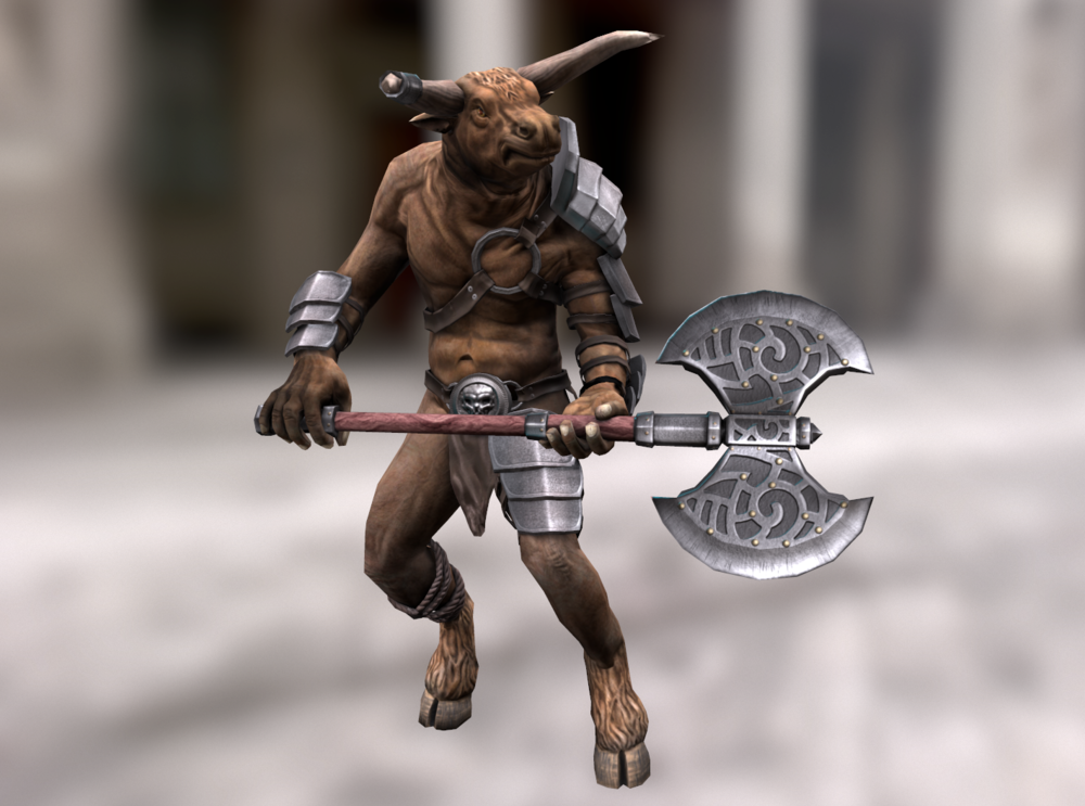 Joels Portfolio - MinotaurHigh-poly model made in ZBrush | Low-poly retopology in 3DS Max | Maps generated using xNormals | Maps modified in Photoshop | Final Render in Marmoset Toolbag. 10,614 tris. 2015. Click for additional images
