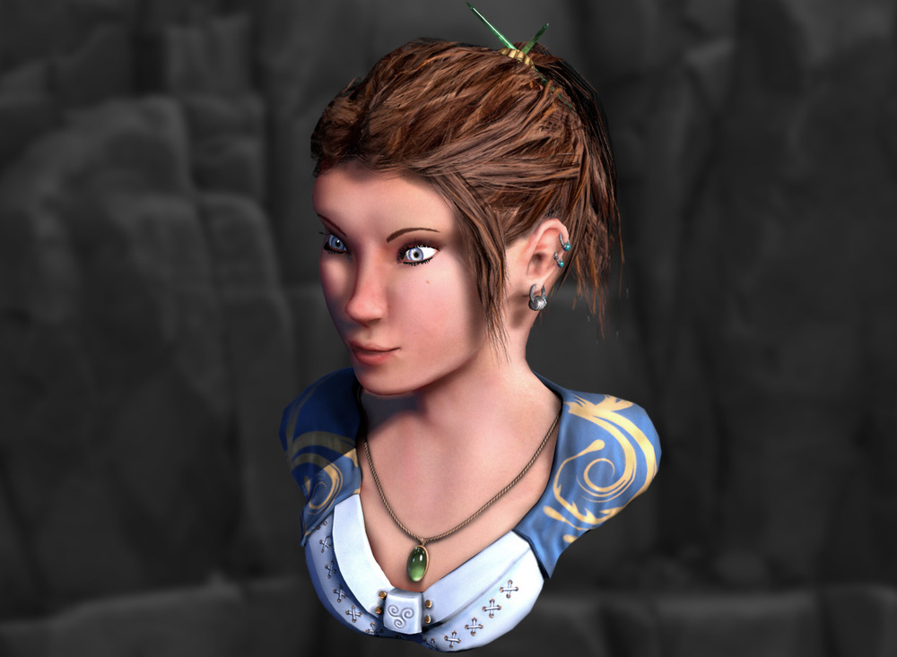 Joels Portfolio - Mage BustHigh-poly model made in ZBrush | Low-poly retopology in 3DS Max | Maps generated using xNormals | Maps modified in Photoshop | Final Render in Marmoset Toolbag. 15,136 tris. 2015. Click for additional images