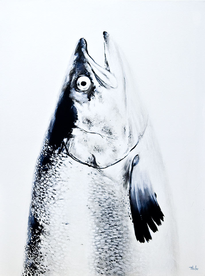 robert thibault - Saumon 92 cm x 122 cm