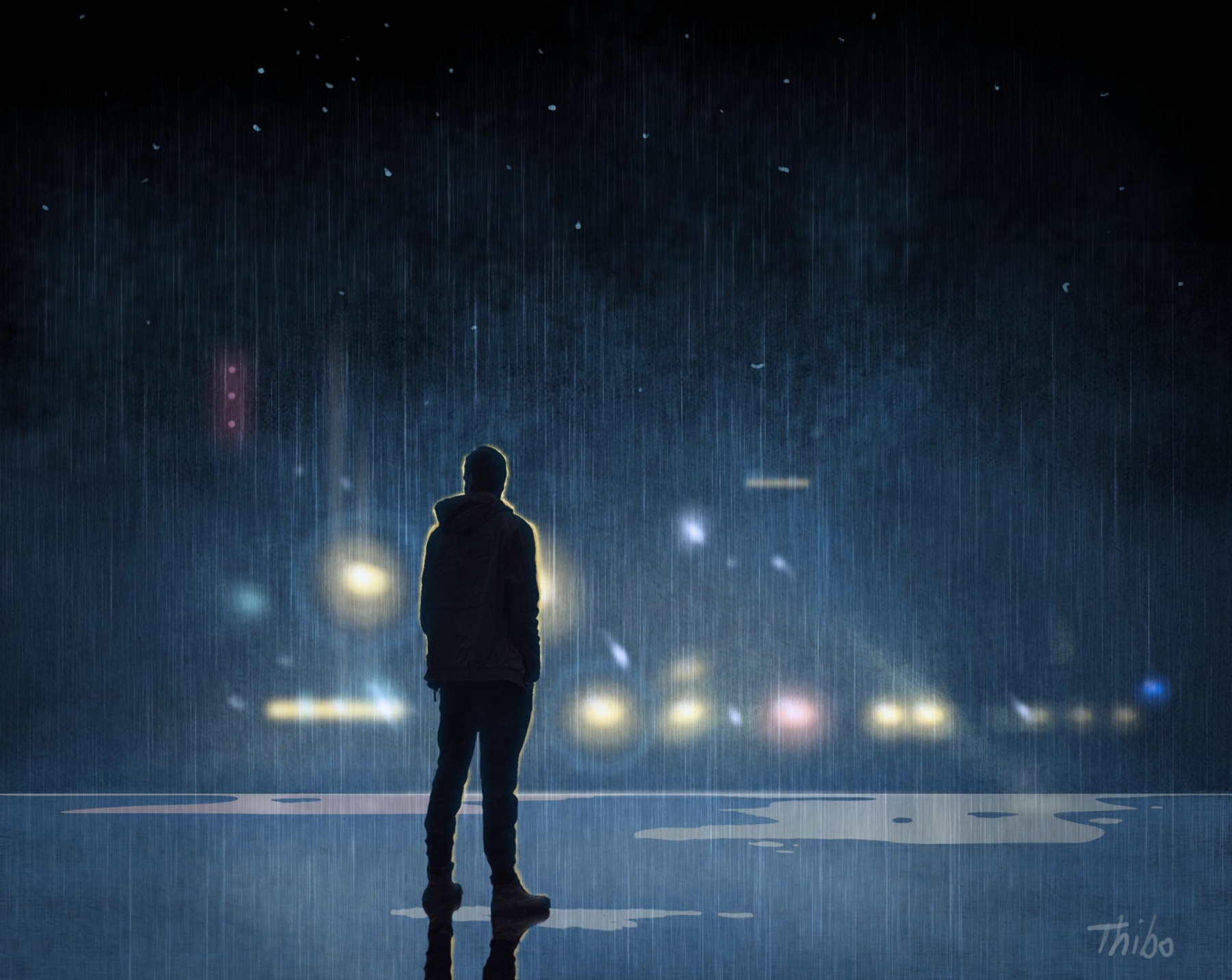 robert thibault - Un homme sur le toit