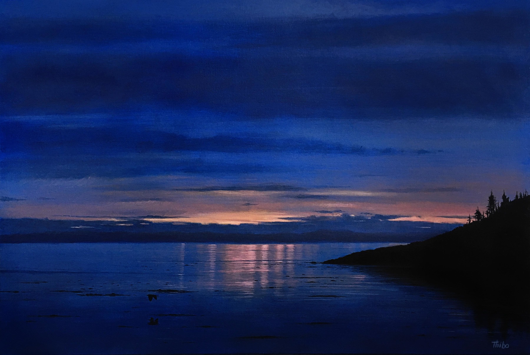 robert thibault - Lheure bleue 24 po x 36 po