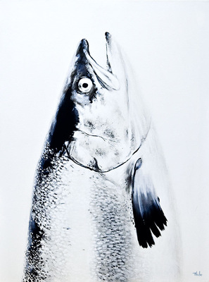 robert thibault - Saumon 92 cm x 122 cm