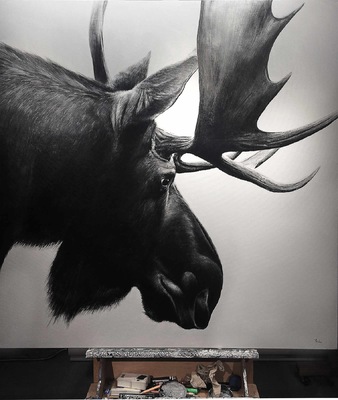robert thibault - Élan dAmérique 120 cm x 120 cm