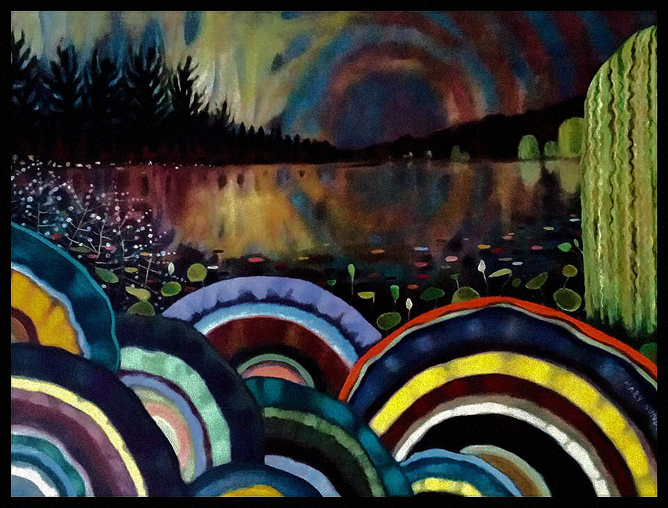 Mary Sundstrom - Turkey Tail Fungus 24x 30 SOLD
