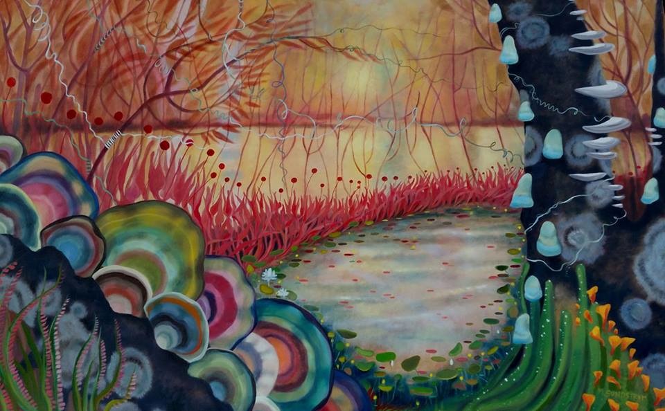 Mary Sundstrom - Yellow Landscape 38 x 40 SOLD
