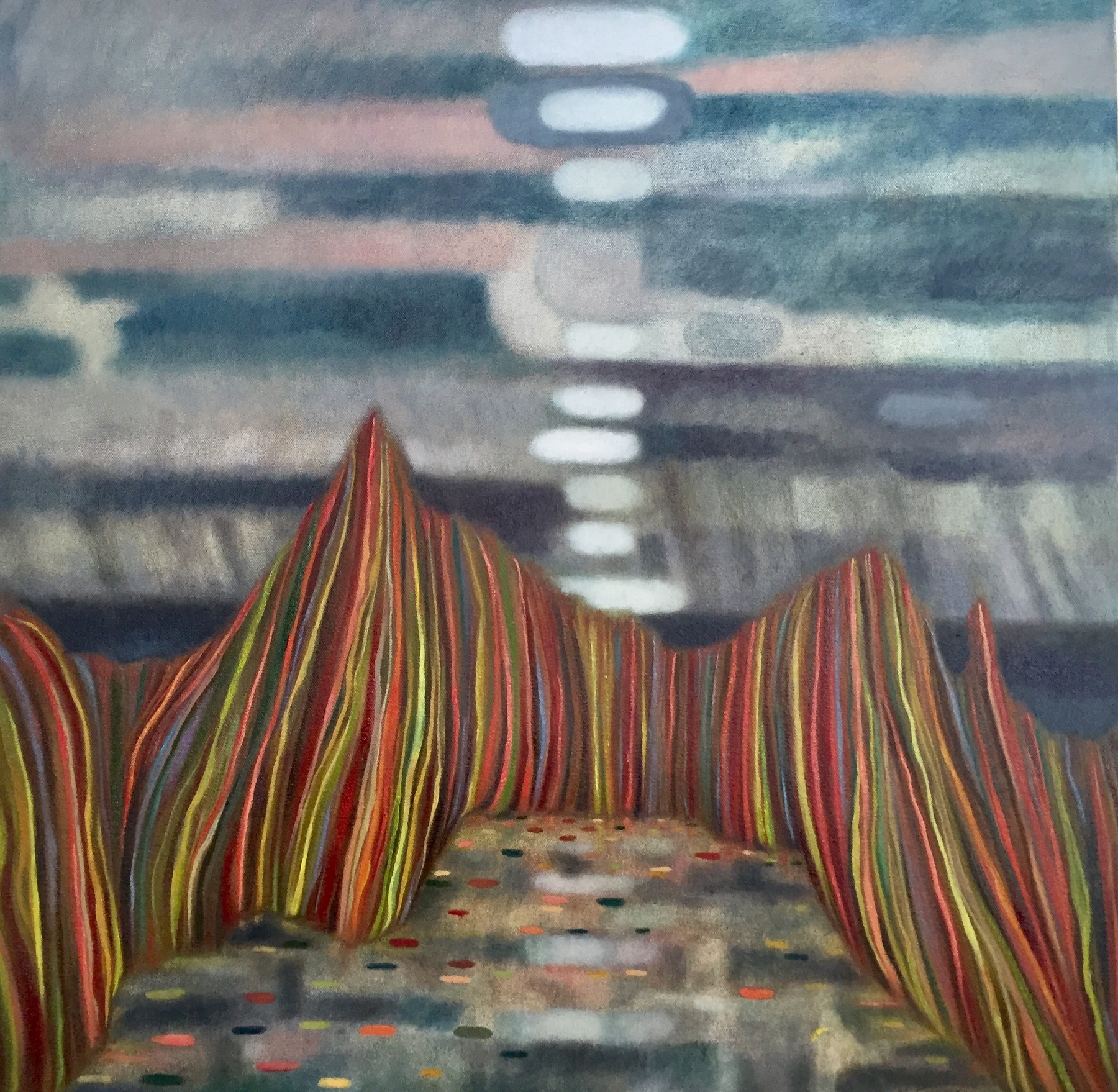 Mary Sundstrom - Reeds with Gathering Storm. SOLD though Allartworks.net 20 x 20 Sold through Allartworks.com
