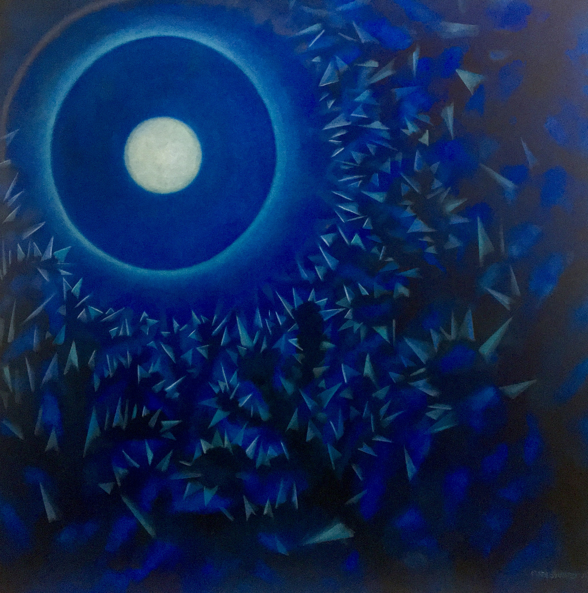 Mary Sundstrom - Ice Storm, Full Moon 36 x 36 oil on canvas $2590 Available. email marysundstrom@gmail.com Click on the image for my statement.
