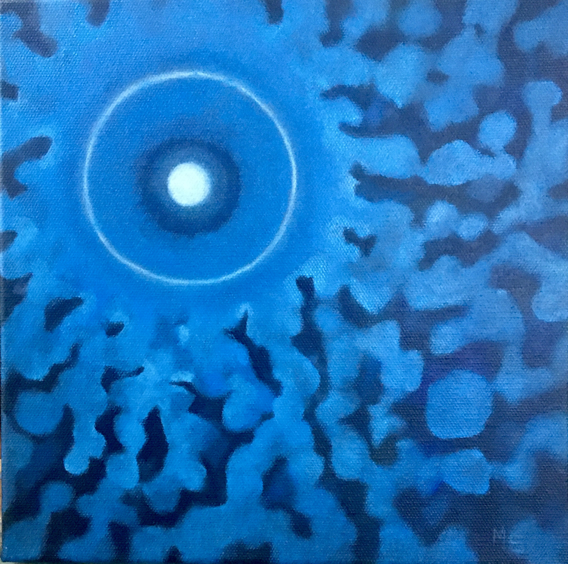 Mary Sundstrom - Full Moon Halo with Cloud Anomaly 10 x 10 oil on canvas, SOLD