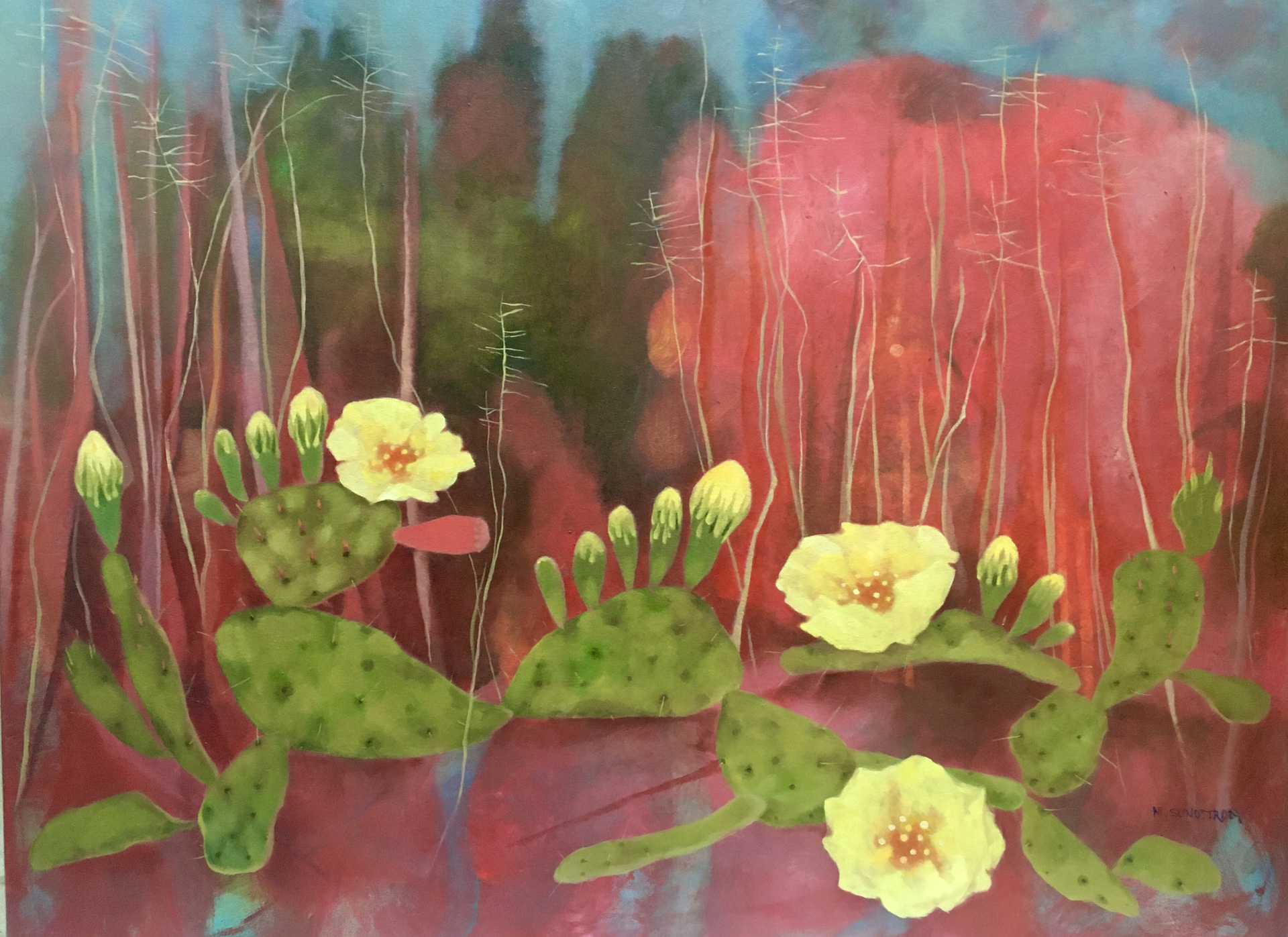 Mary Sundstrom - Prickly Pear. 30x40 SOLD