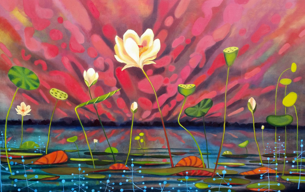 Mary Sundstrom - Queen of the Bayou 30x 48 SOLD collection of the Muskegon Community College