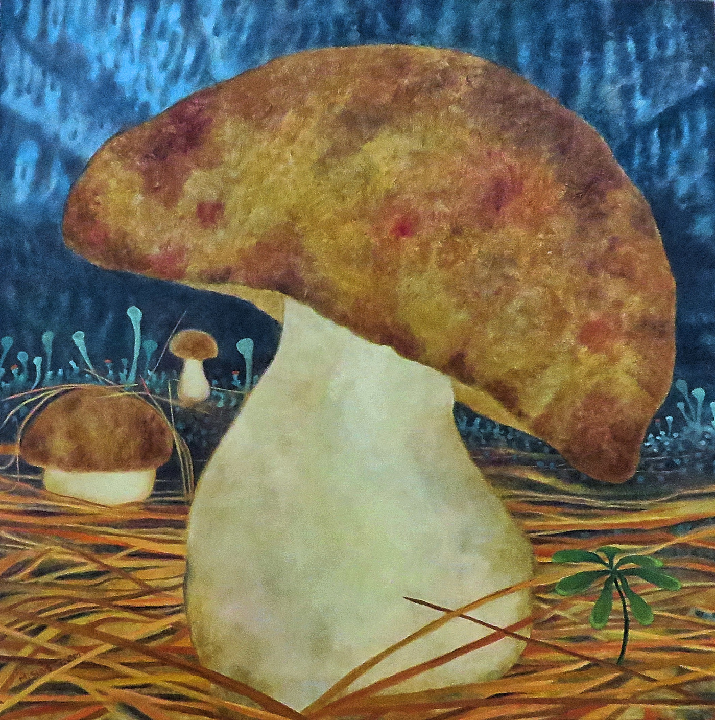 Mary Sundstrom - Bolete Mushroom 24x 25 Oil on Canvas SOLD