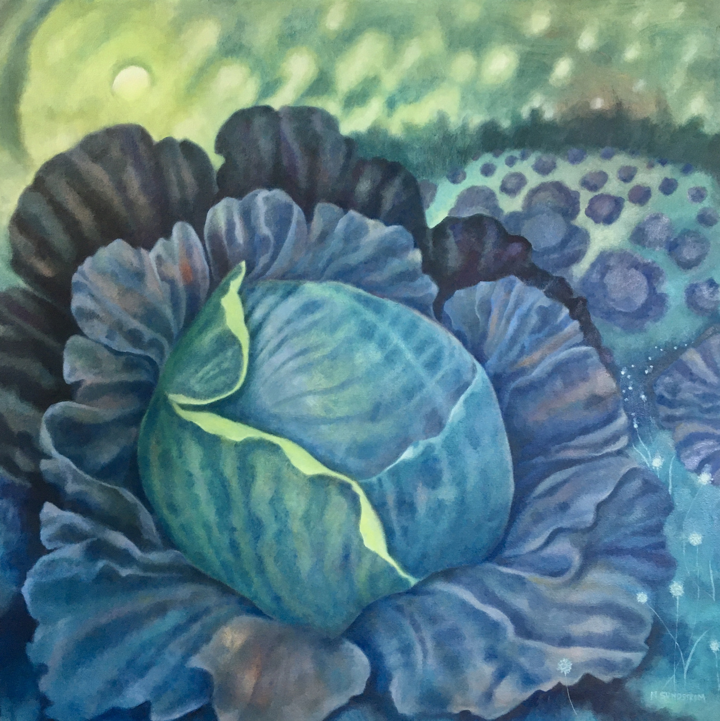 Mary Sundstrom - Cabbage Patch Queen 30x 30 oil on canvas oil on canvas $1800 available email marysundstrom@gmail.com