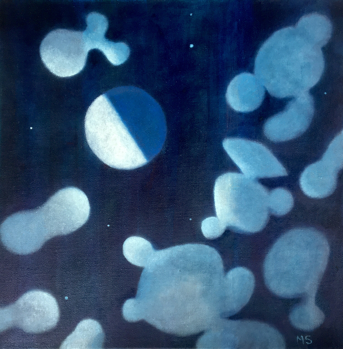 Mary Sundstrom - Quarter Moon 14 x 14 oil on canvas, available $392 marysundstrom@gmail.com Shipping is additional if required