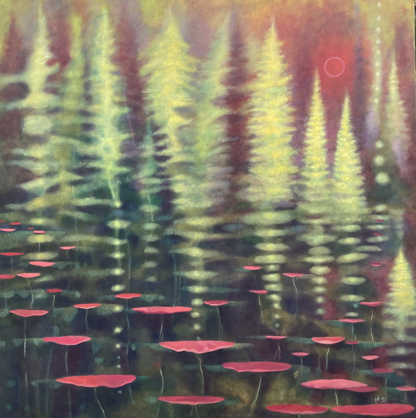 Mary Sundstrom - Tamarack Time 30x30 oil on canvas $1350.00 unframed deep canvas available through me marysundstrom@gmail.com