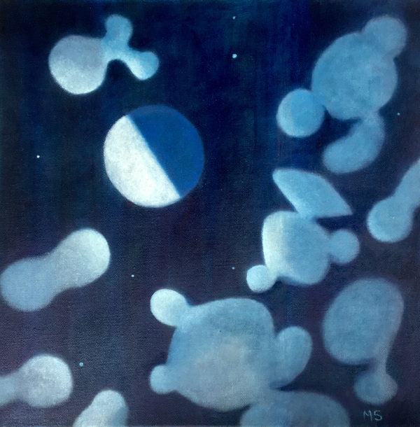 Mary Sundstrom - Quarter Moon 14 x 14 oil on canvas, available $392 marysundstrom@gmail.com Shipping is additional if required