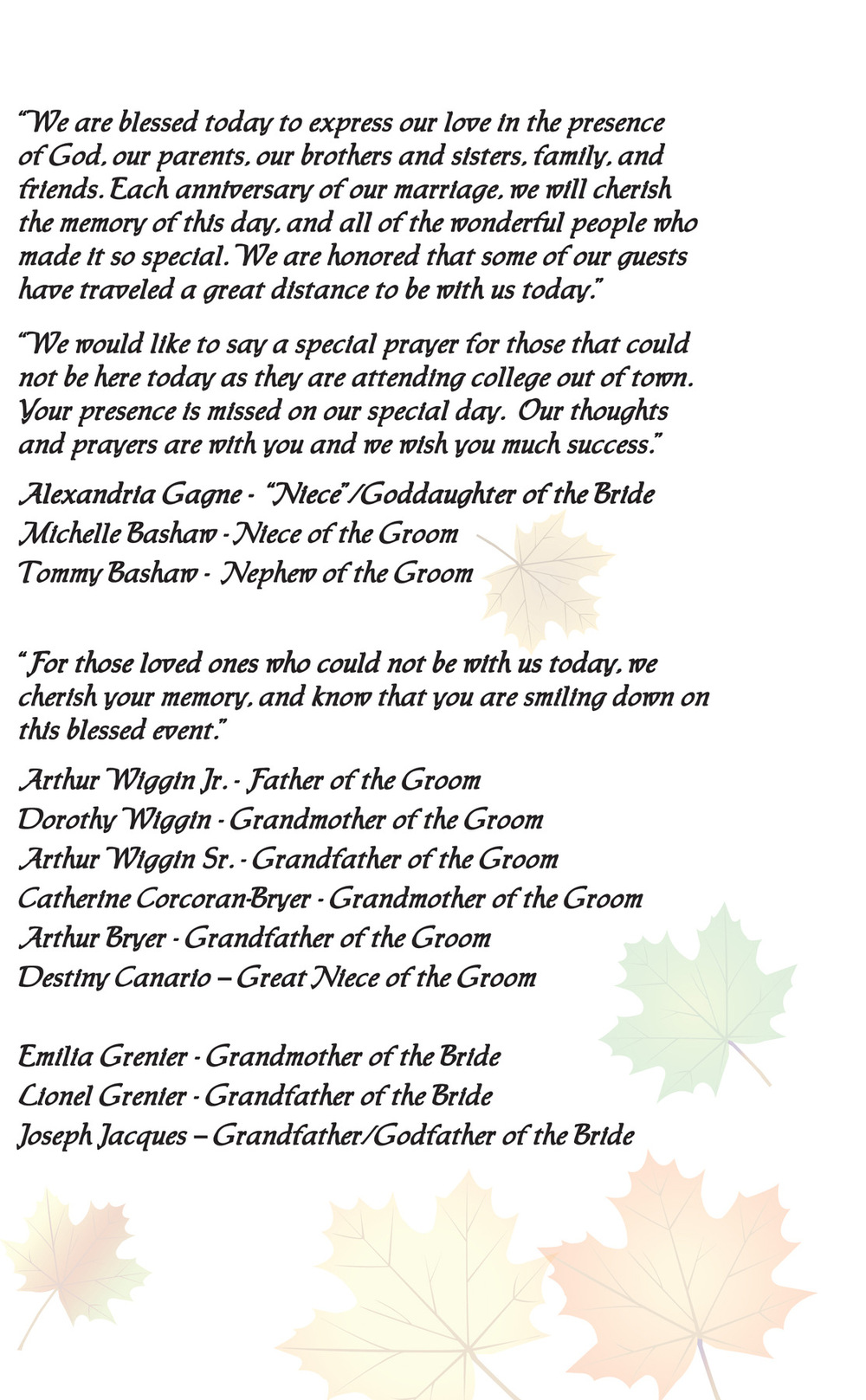 Artist Pen - Wedding Booklet Page 1